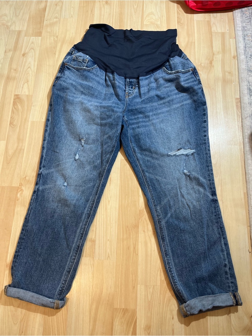 Old Navy Maternity Boyfriend Full Panel Denim Jeans Size 14